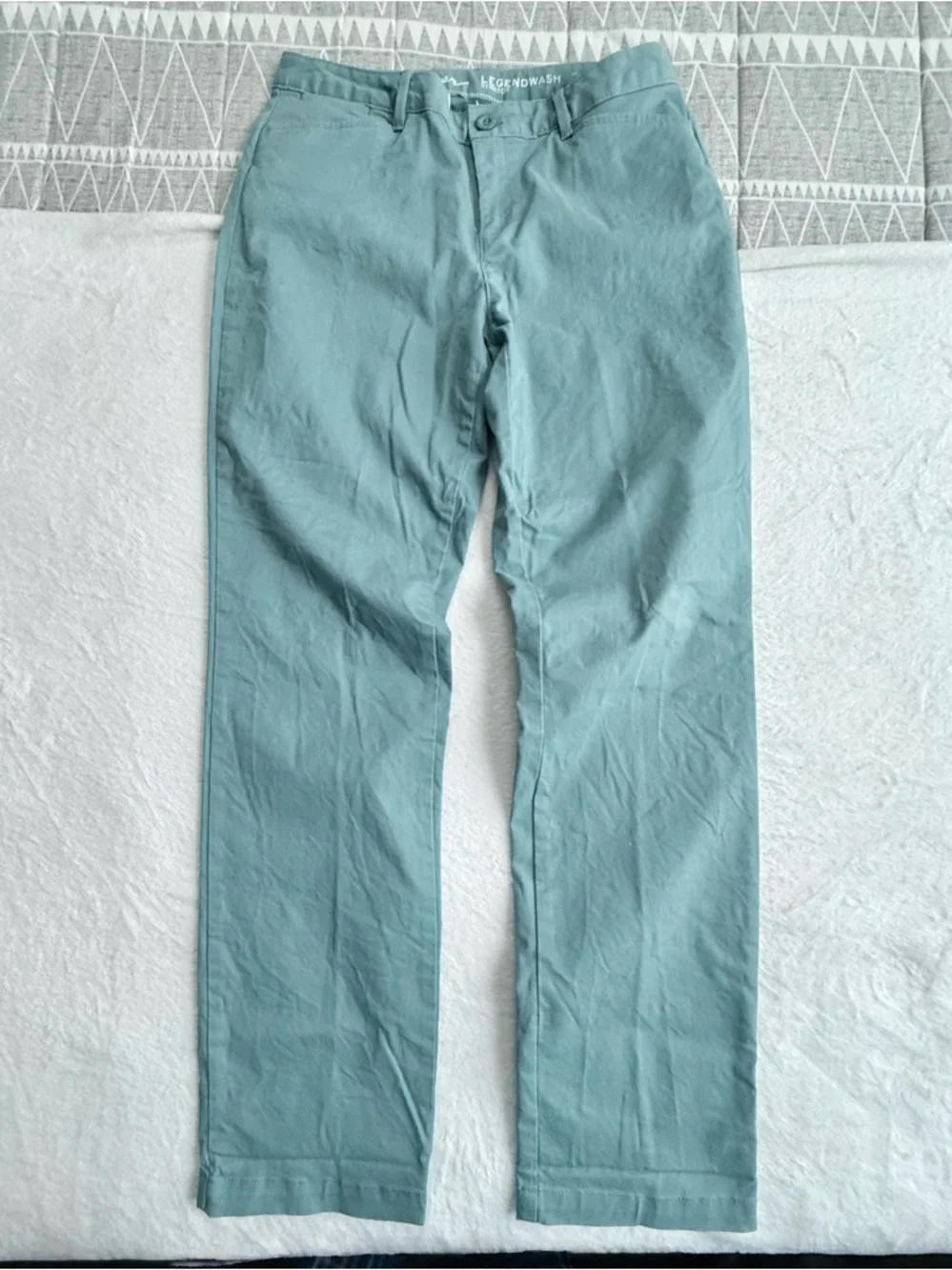 Eddie Bauer Legend Wash Curvy Straight Sage Green Chino Size 8 - Picture 1 of 7